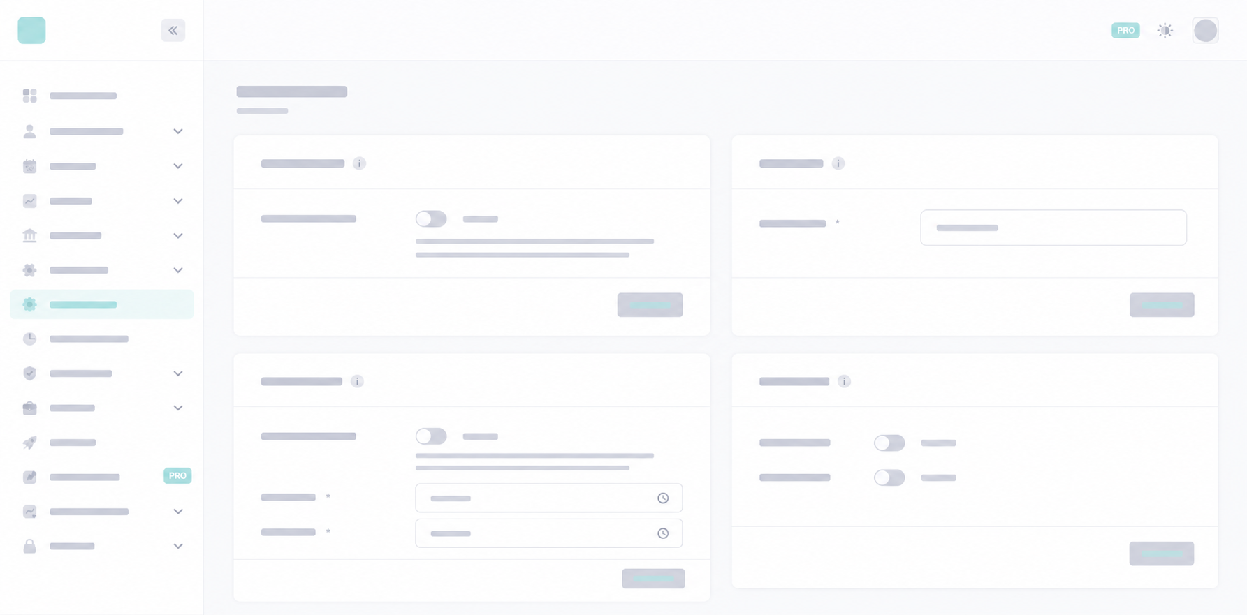 system configuration and security settings interface